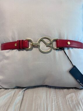 St. John red leather belt